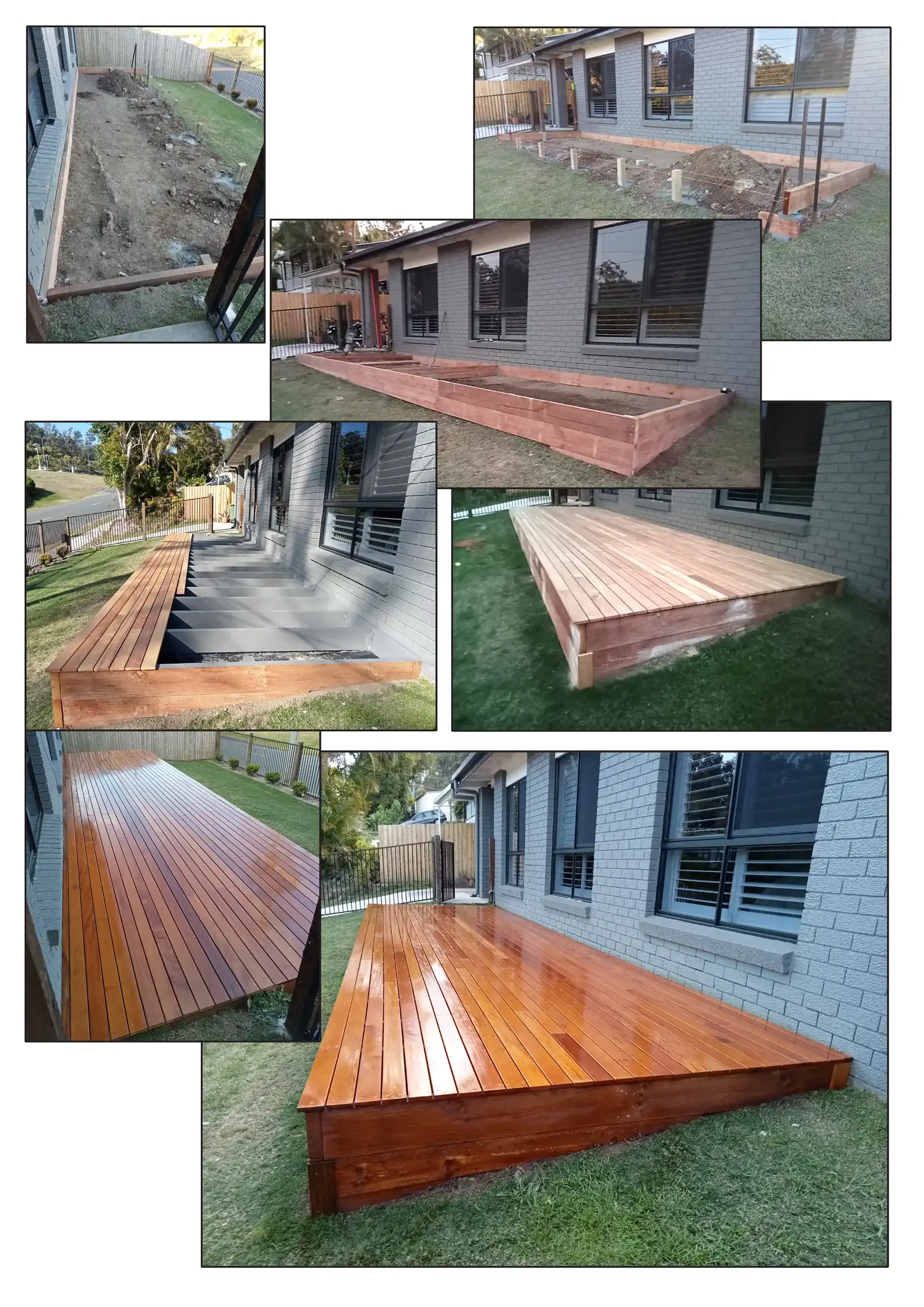 Deck construction in progress - quality timber decking installation Gold Coast