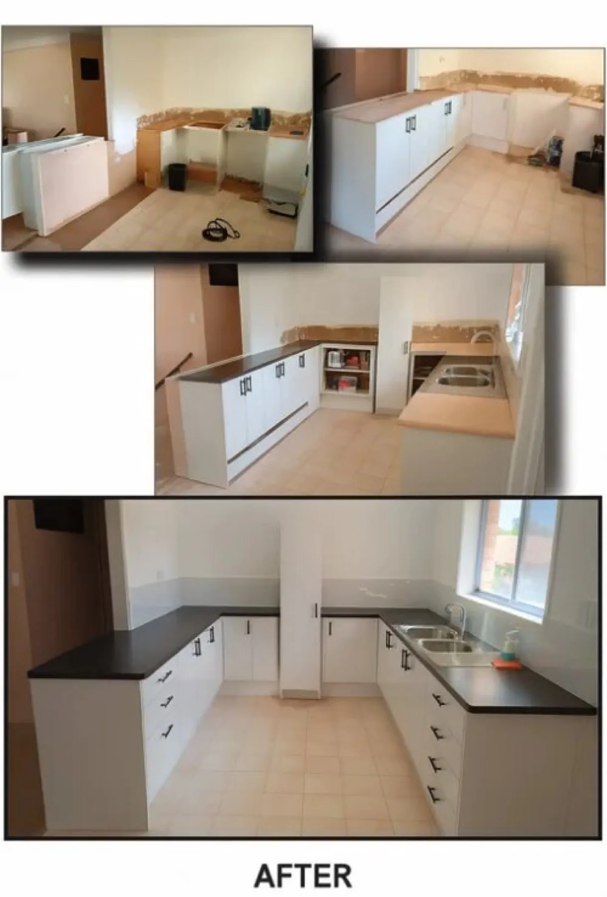 Professional kitchen renovation before and after transformation by Artisan Home Maintenance